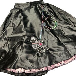 Rubies Womens Poodle Skirt Size M/L Pull On Black Sequins 50s Rockabilly Costume